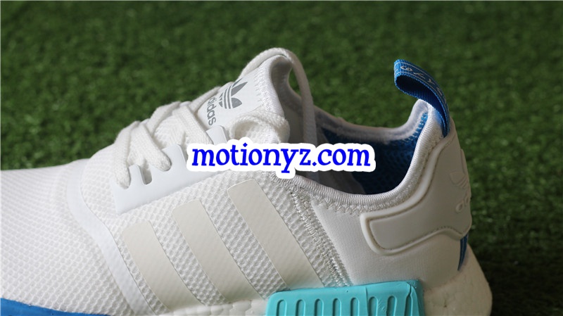 Real Boost Adidas NMD R1 White Blue Glow